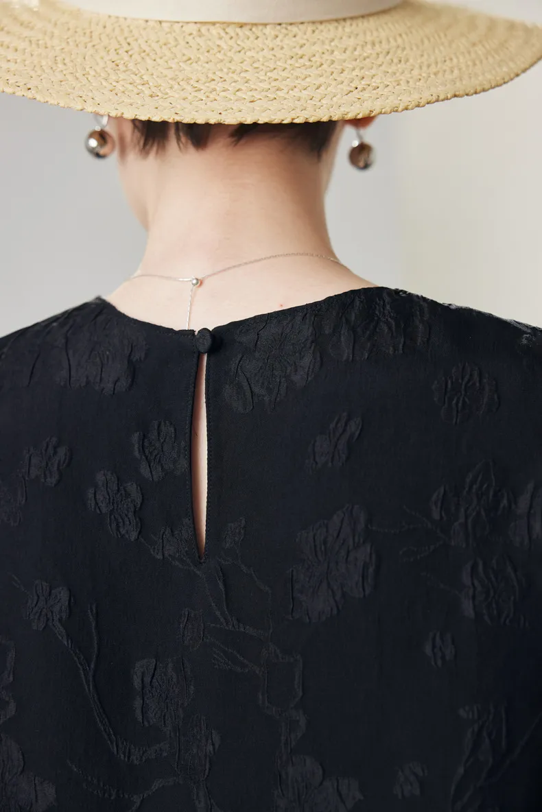 100% Mulberry Silk Embroidered Shell Tank Top