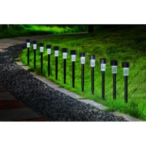 12 Pack Solar Garden Stake Light White LED - 36cm by Bright Garden