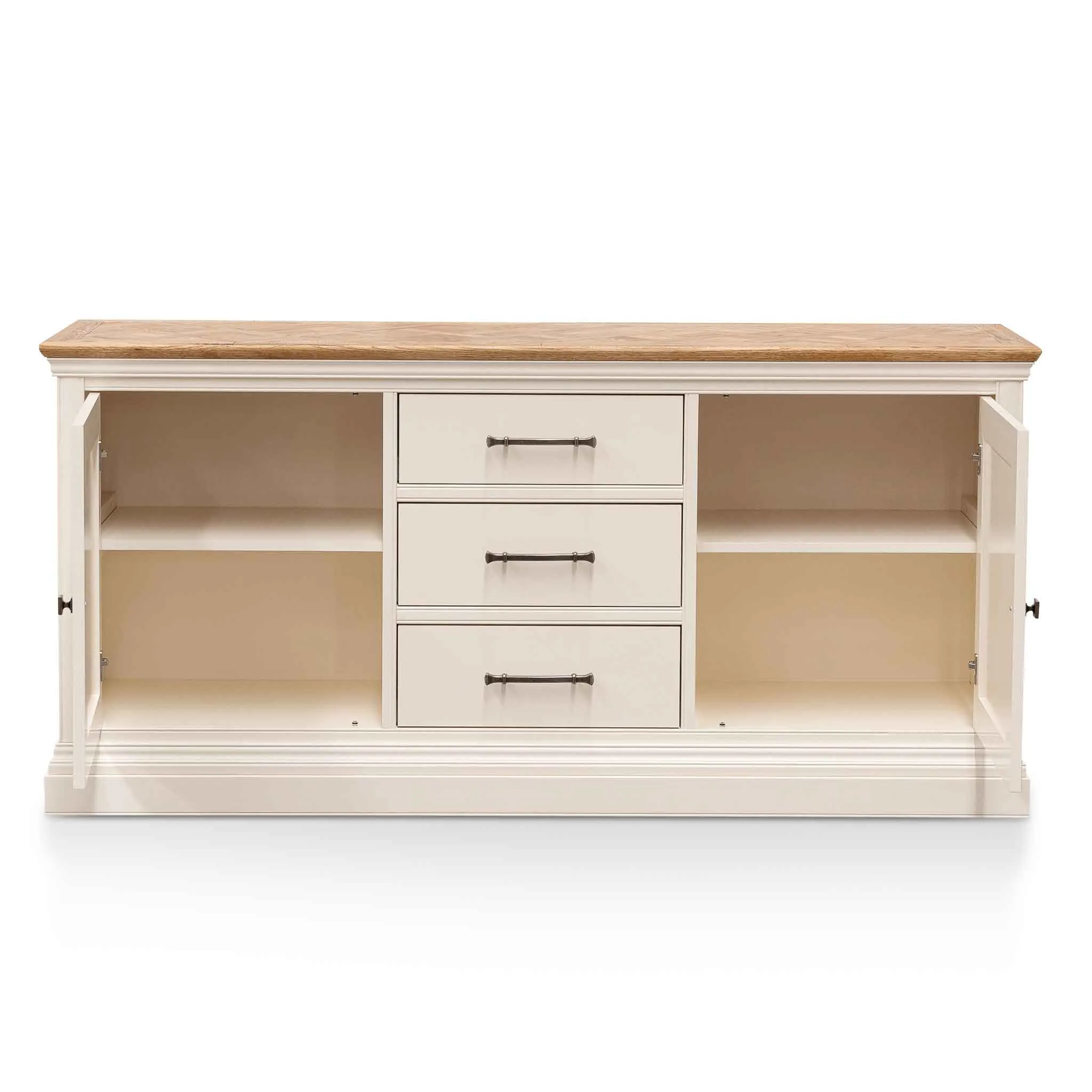 1.8m Sideboard Unit - White with Natural Top