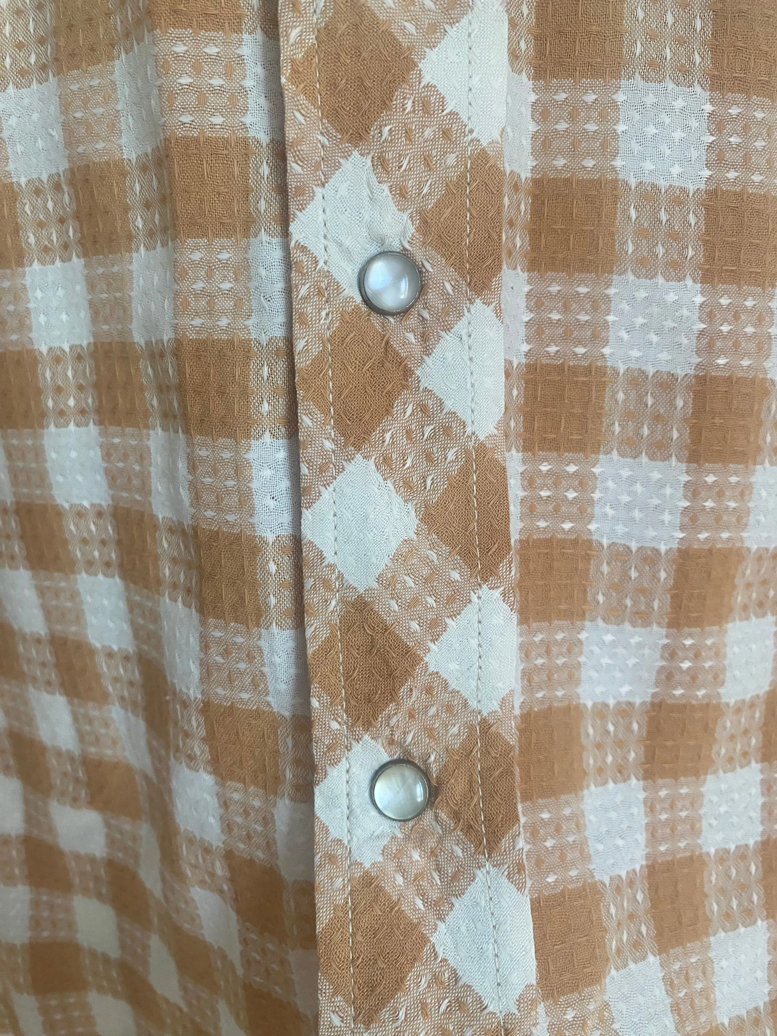 1950s Miller Western Wear sawtooth  pearl snap plaid button up shirt Small/ Medium