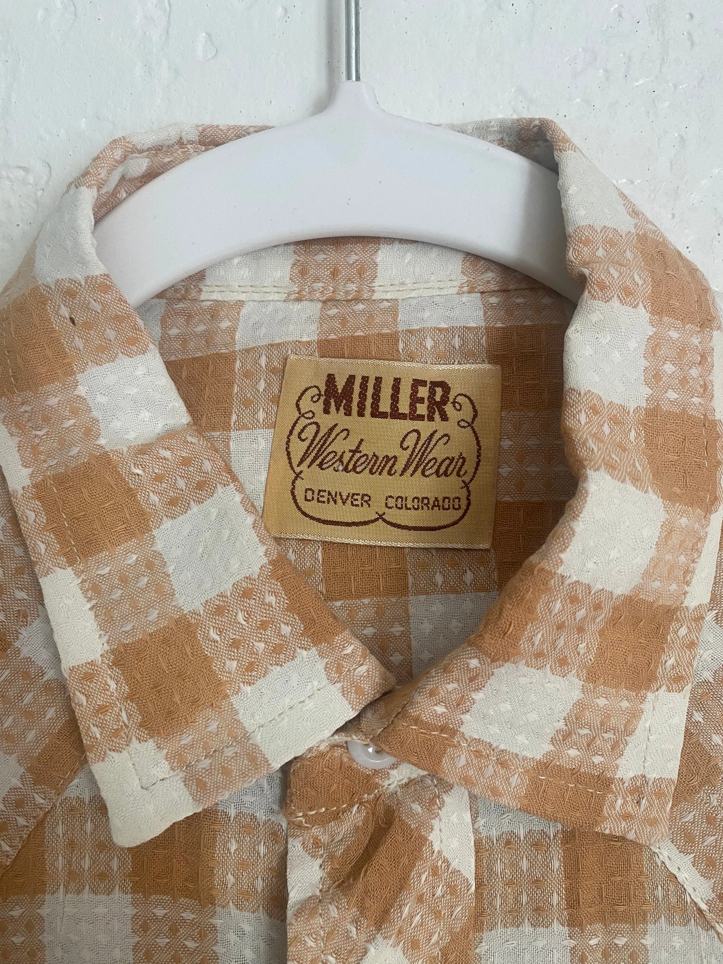 1950s Miller Western Wear sawtooth  pearl snap plaid button up shirt Small/ Medium