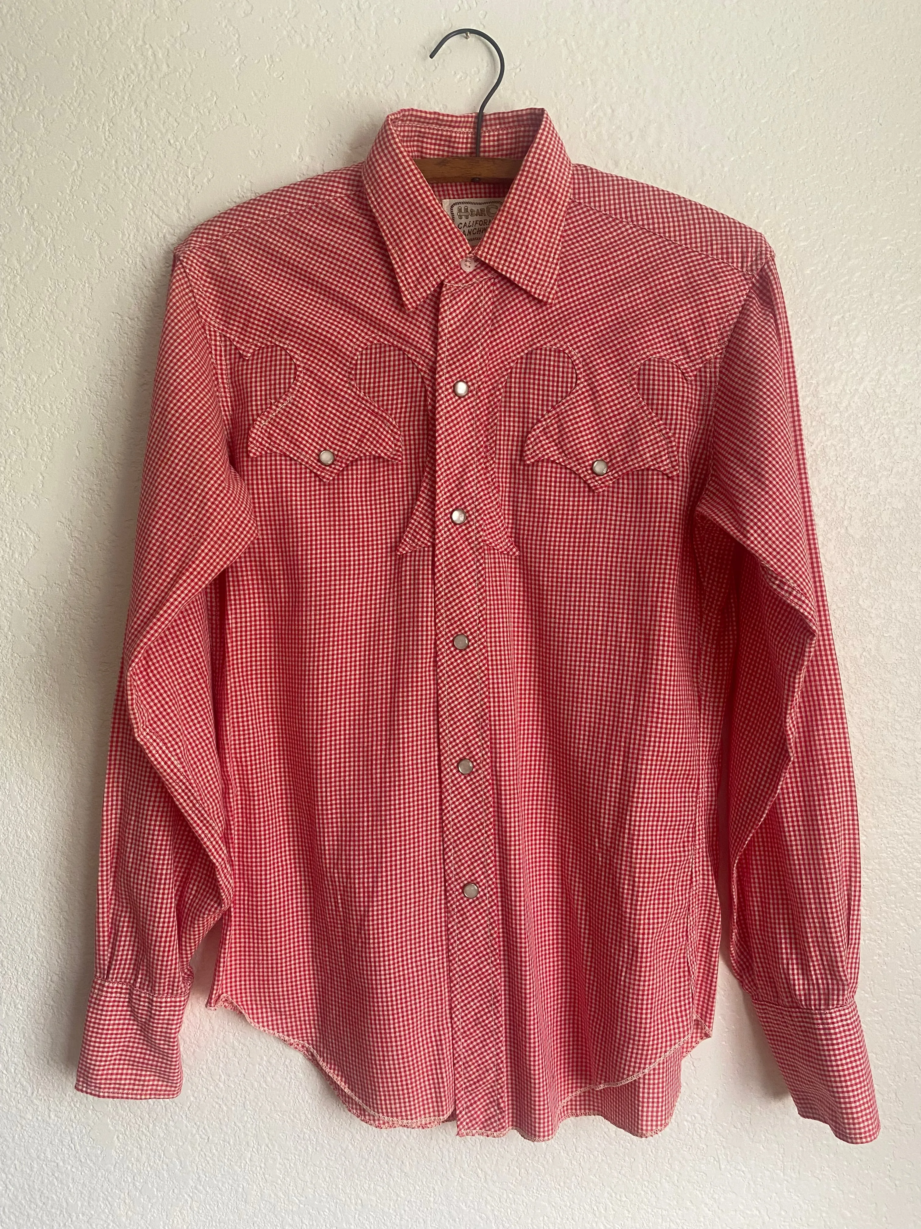 1960s/ 1970s H bar C pearl snap button up shirt plaid medium