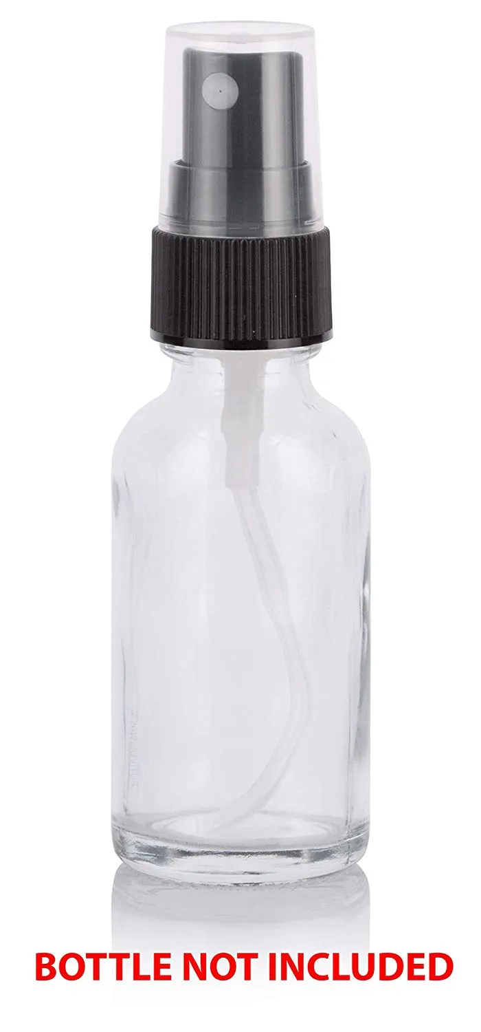 20-410 Black Ribbed Fine Mist Spray Top Closure, 3.75 inch dip tube length (12 PACK)