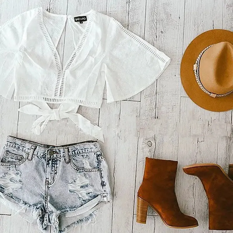 2019 Fashion Sexy Women Summer Vest Short Sleeve Top Cover Up Sleeve Blouse Tank Tops Midriff Blouses