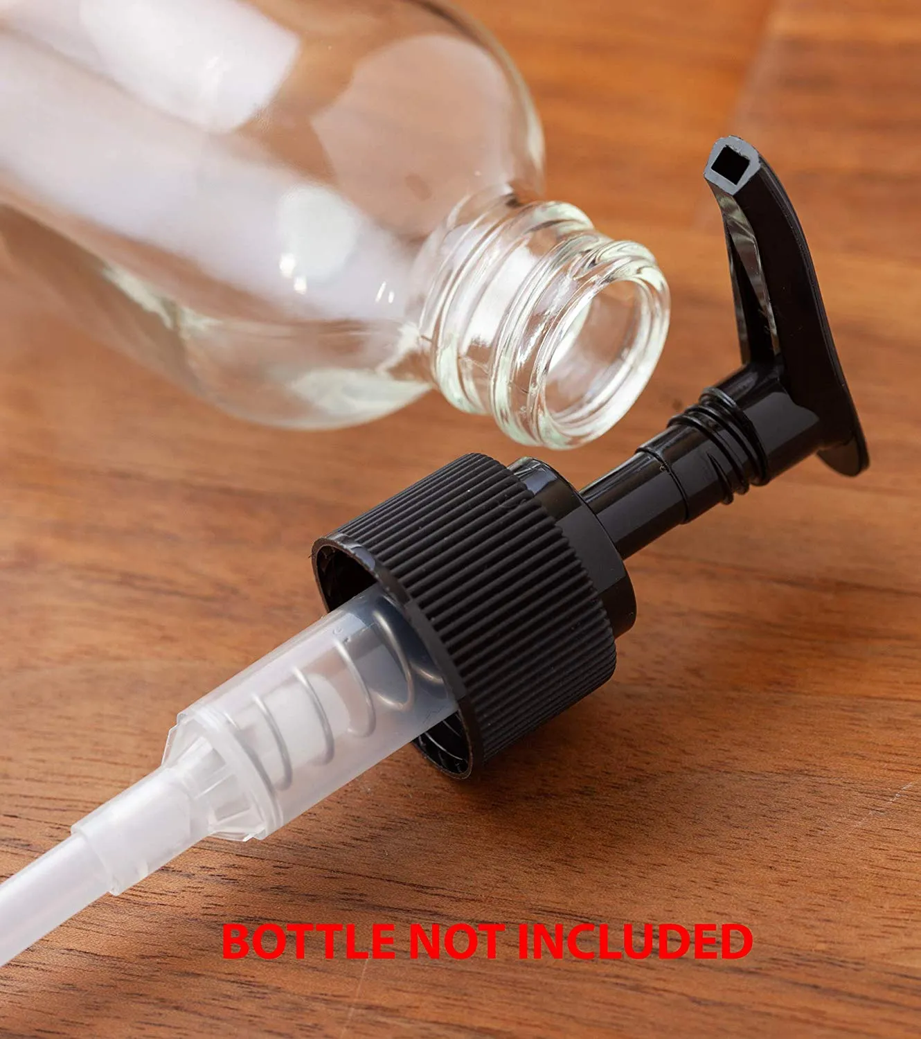 24-410 Black Ribbed Lotion Pump Top Closure, 7.50 inch dip tube length (12 PACK)