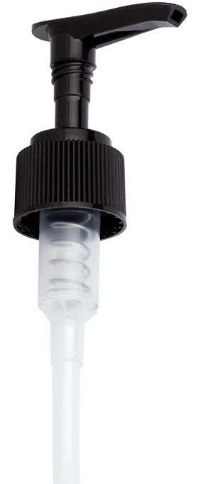24-410 Black Ribbed Lotion Pump Top Closure, 7.50 inch dip tube length (12 PACK)