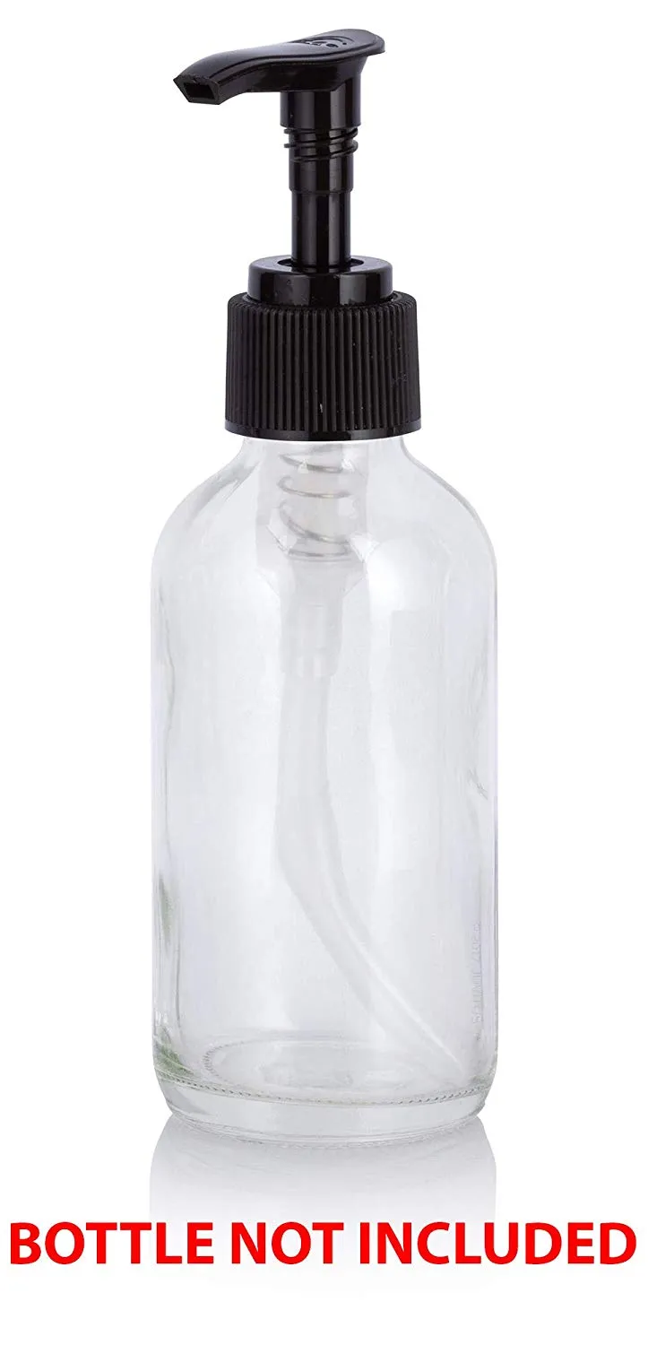 24-410 Black Ribbed Lotion Pump Top Closure, 7.50 inch dip tube length (12 PACK)
