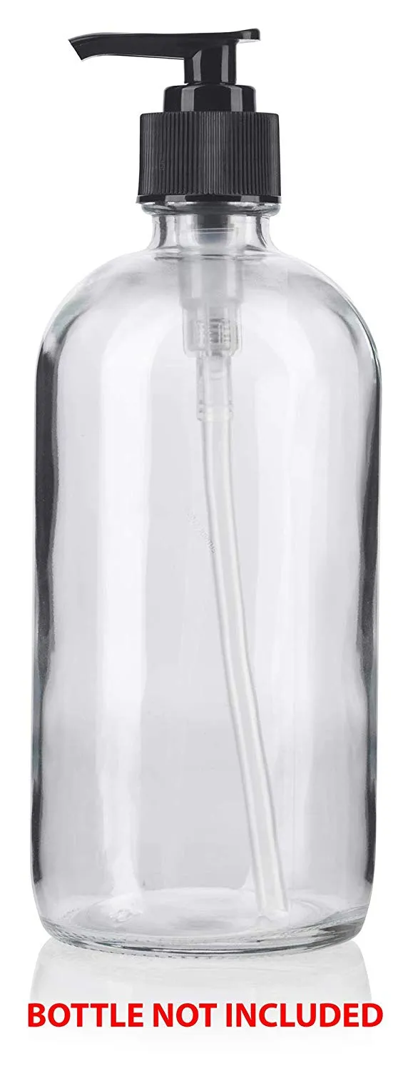 28-410 Black Ribbed Lotion Soap Pump Top Closure, 9.625 inch dip tube length (1000 PACK)