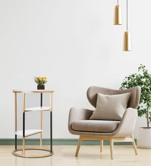 3 Marble Gold Side Table