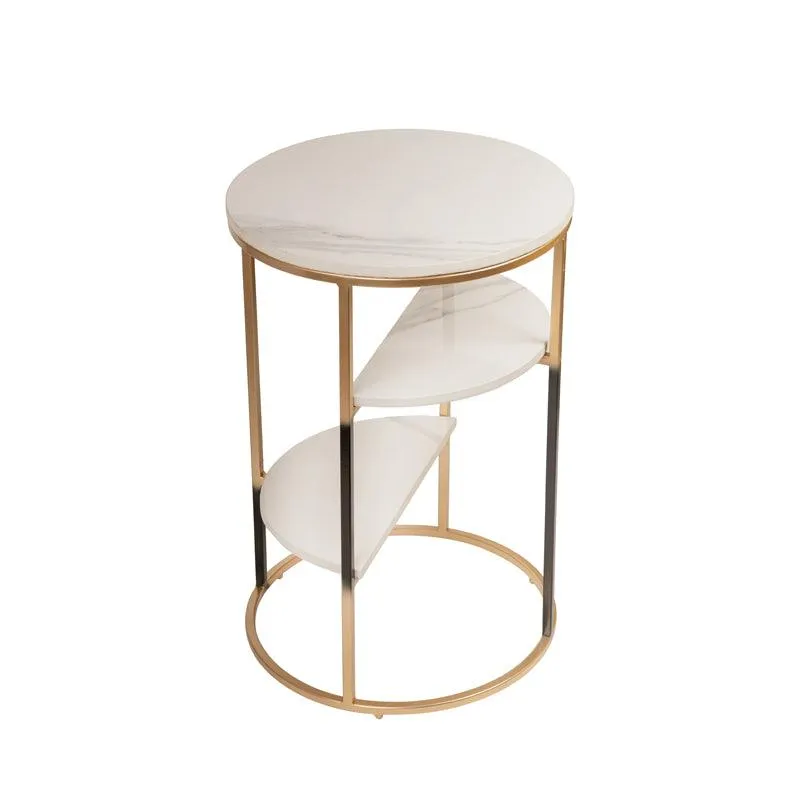 3 Marble Gold Side Table