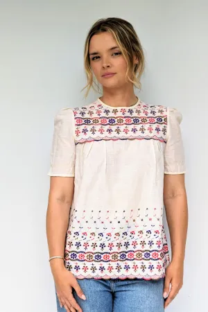 70s Embroidered Top