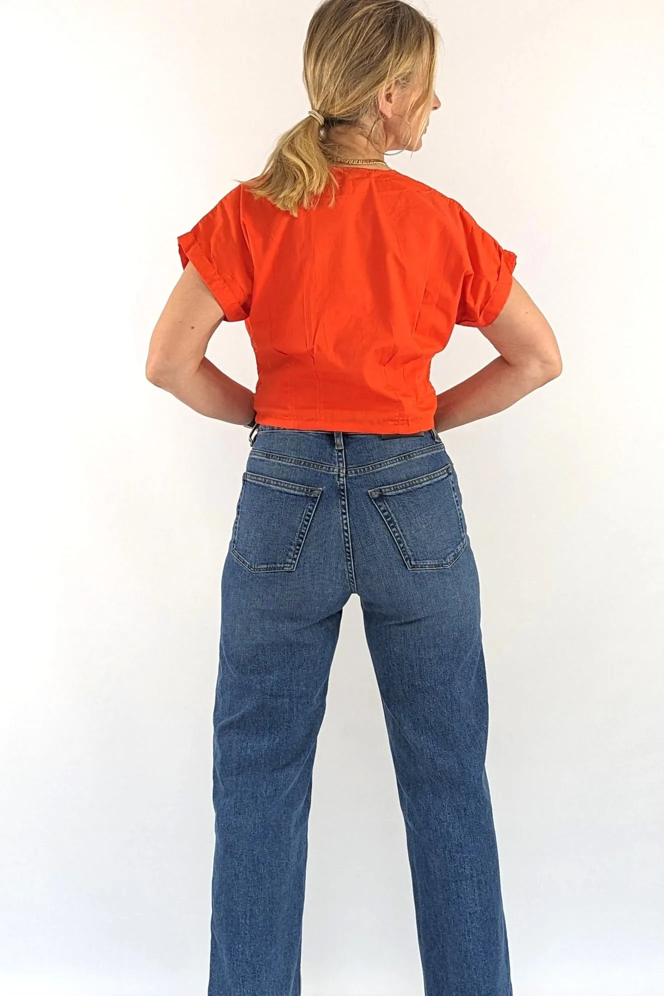 80s Vintage Red Cropped Top by Clockhouse at C&A