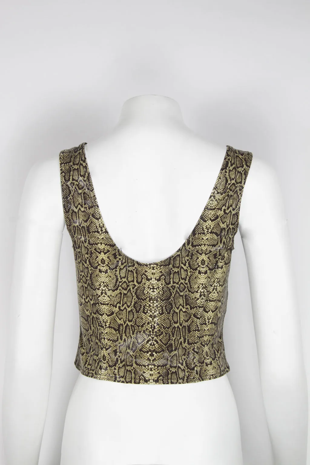 90s wet look snake print top - S