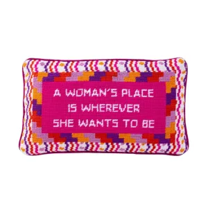 A Woman's Place Needlepoint Pillow by Furbish Studio