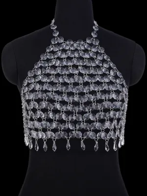 Acrylic Backless Halter Crystal Top Chain Acrylic Backless Halter Crystal Top Chain