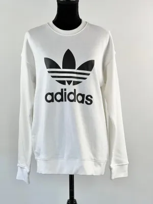 Adidas White Trefoil Crew Neck Sweater NWT - AU8