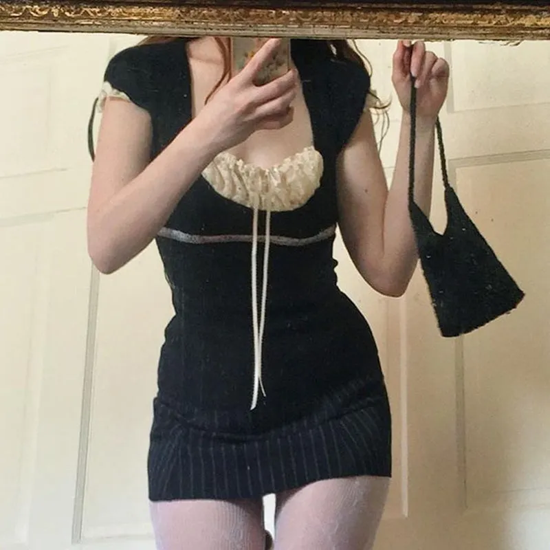 Adler Lace Trimmed Ribbon Top