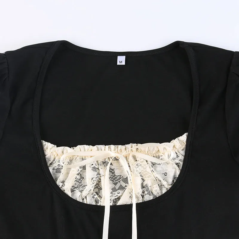Adler Lace Trimmed Ribbon Top