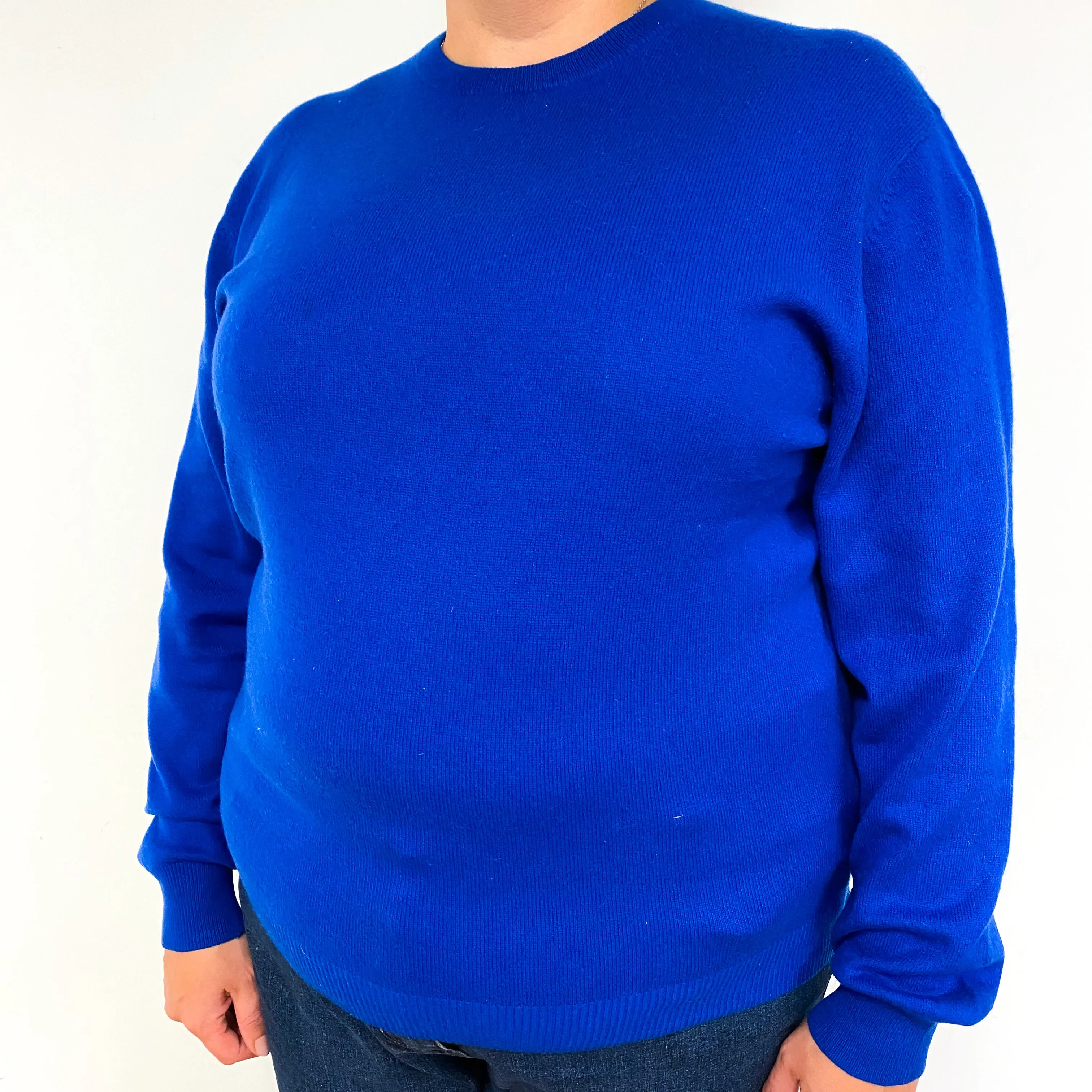 Admiral Blue Cashmere Crew Neck Jumper Extra Large