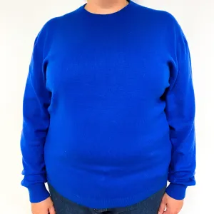 Admiral Blue Cashmere Crew Neck Jumper Extra Large