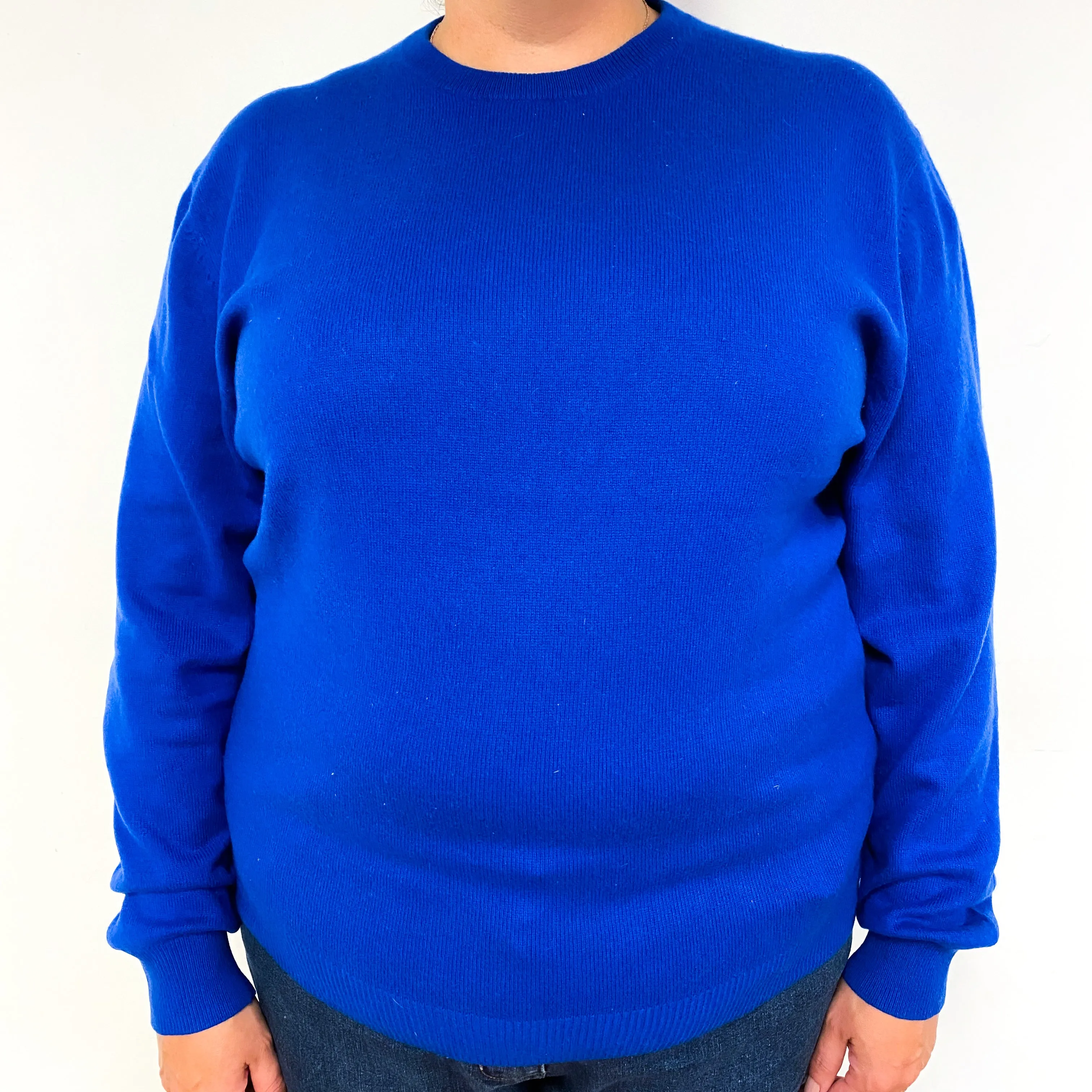Admiral Blue Cashmere Crew Neck Jumper Extra Large
