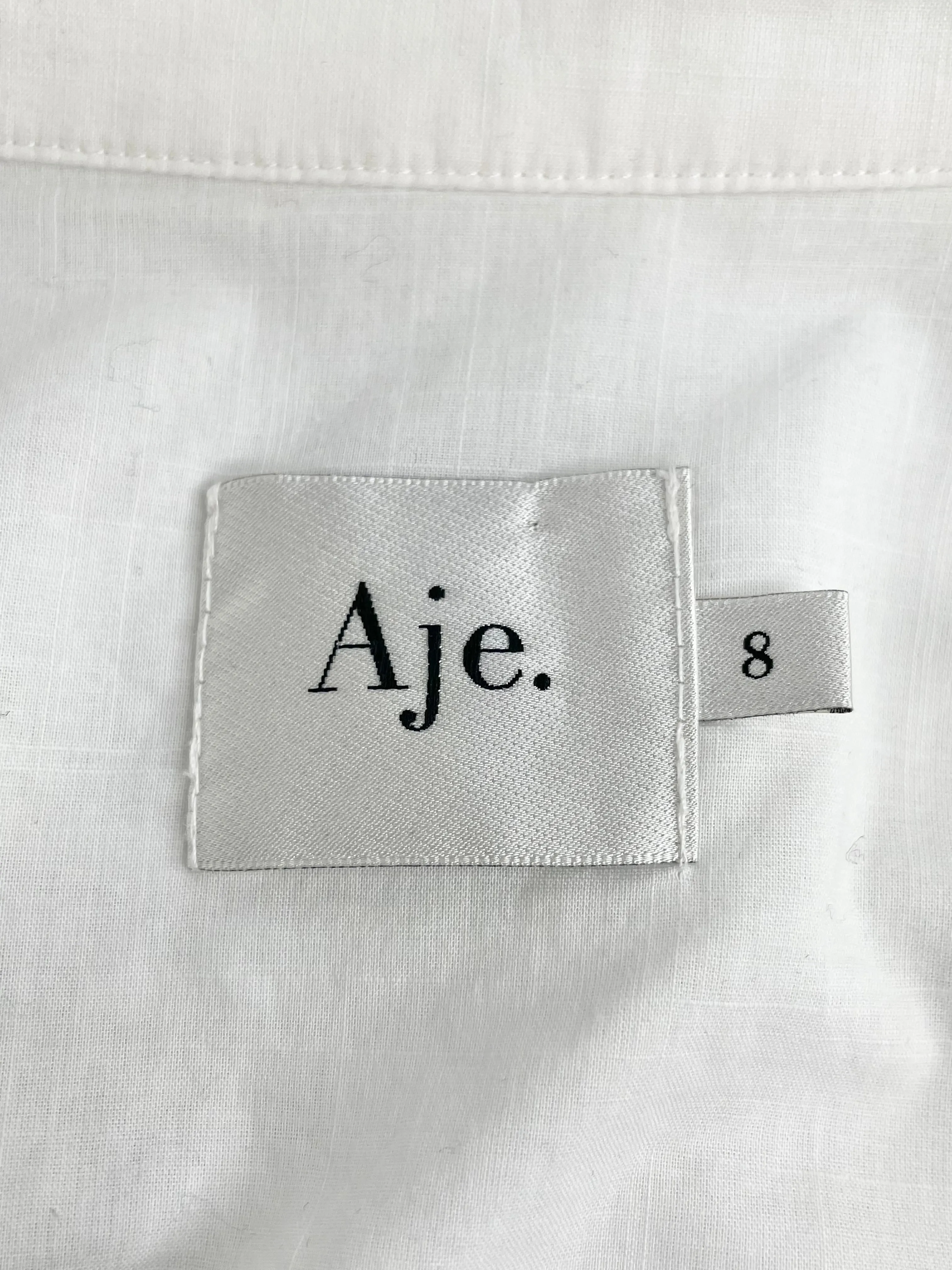 Aje White Crisp Cotton Crop Top - AU8