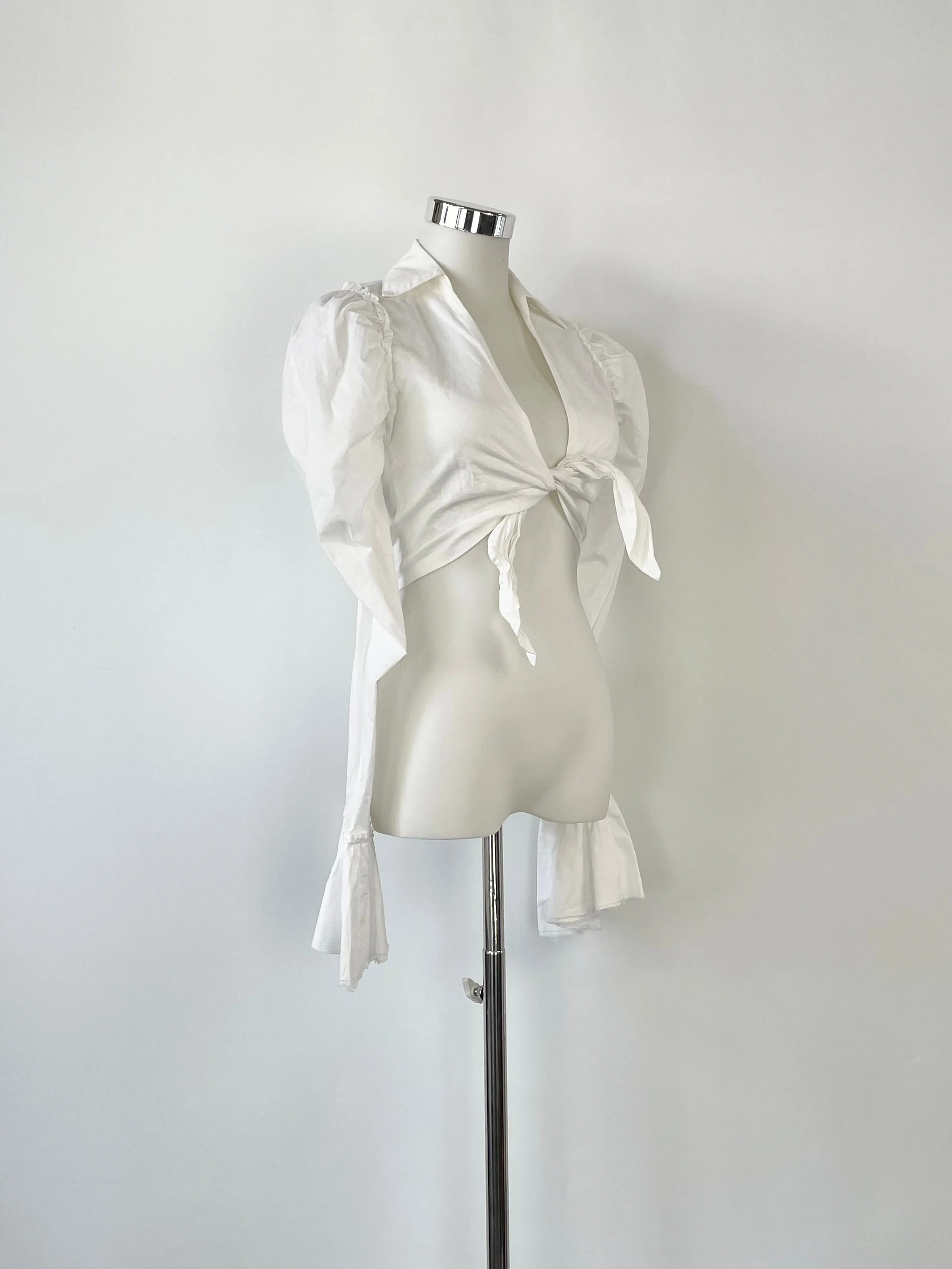 Aje White Crisp Cotton Crop Top - AU8