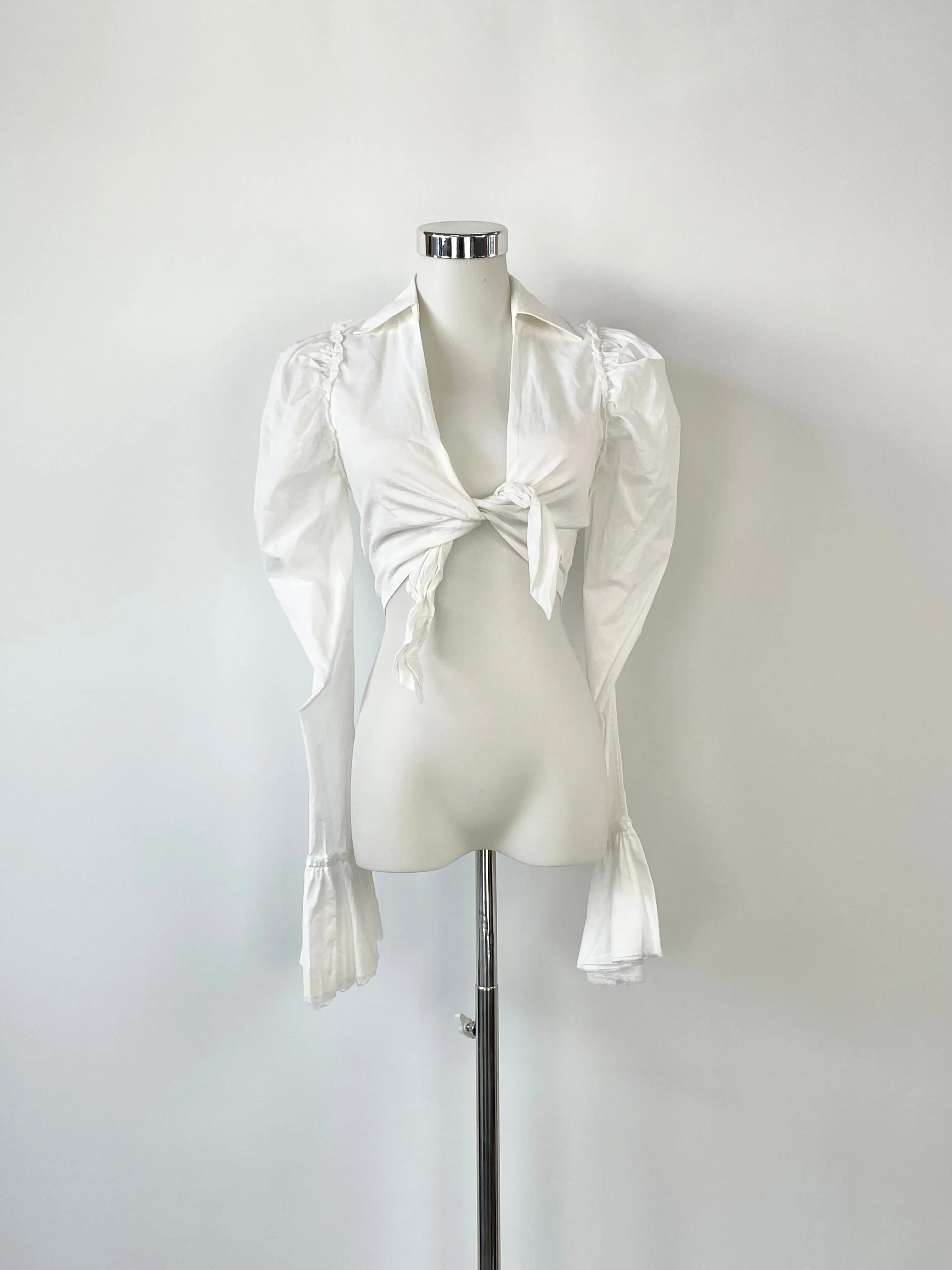 Aje White Crisp Cotton Crop Top - AU8