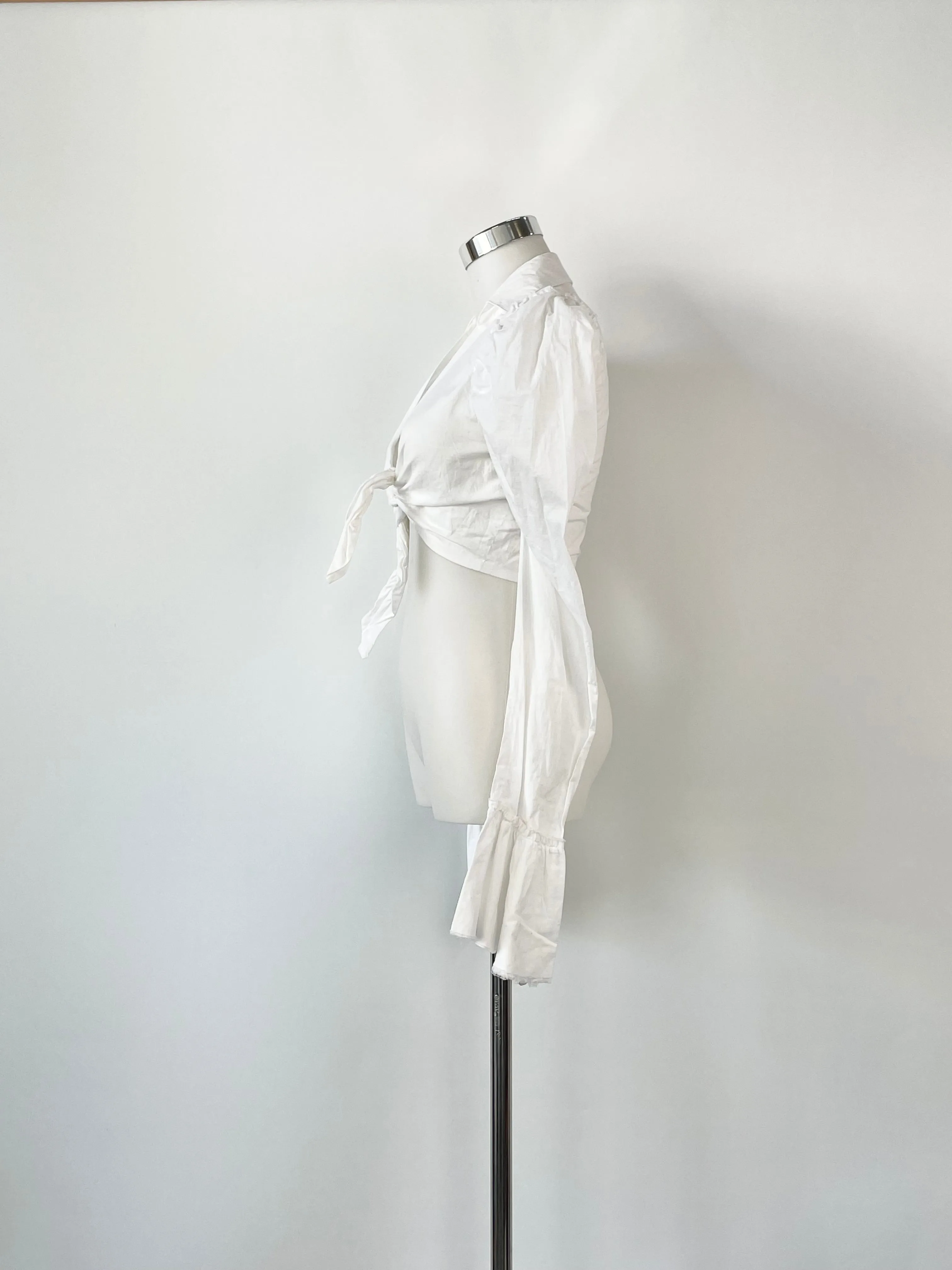 Aje White Crisp Cotton Crop Top - AU8
