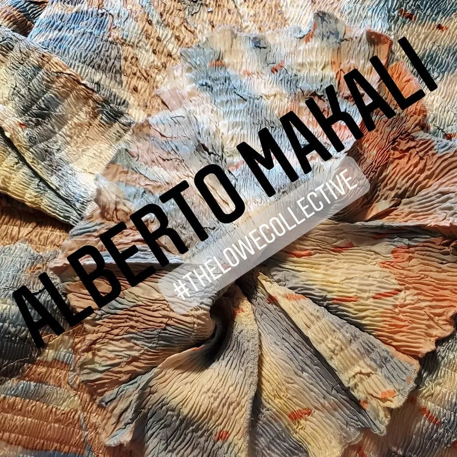Alberto Makali Abstract Sequenced Pleated Stretch Small Top