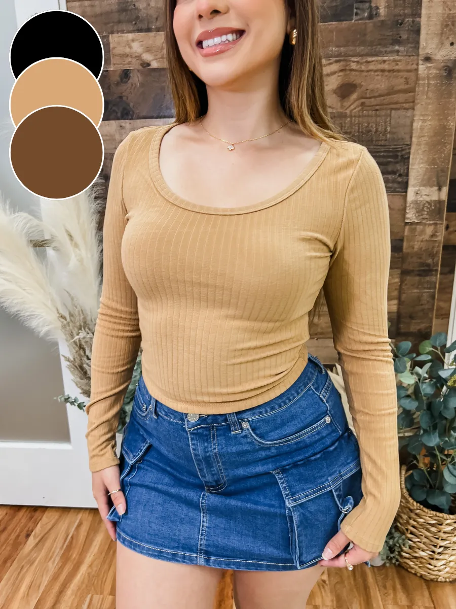 Anya Scoop Neck Long Sleeve Top