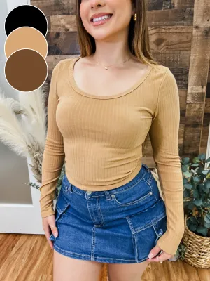 Anya Scoop Neck Long Sleeve Top