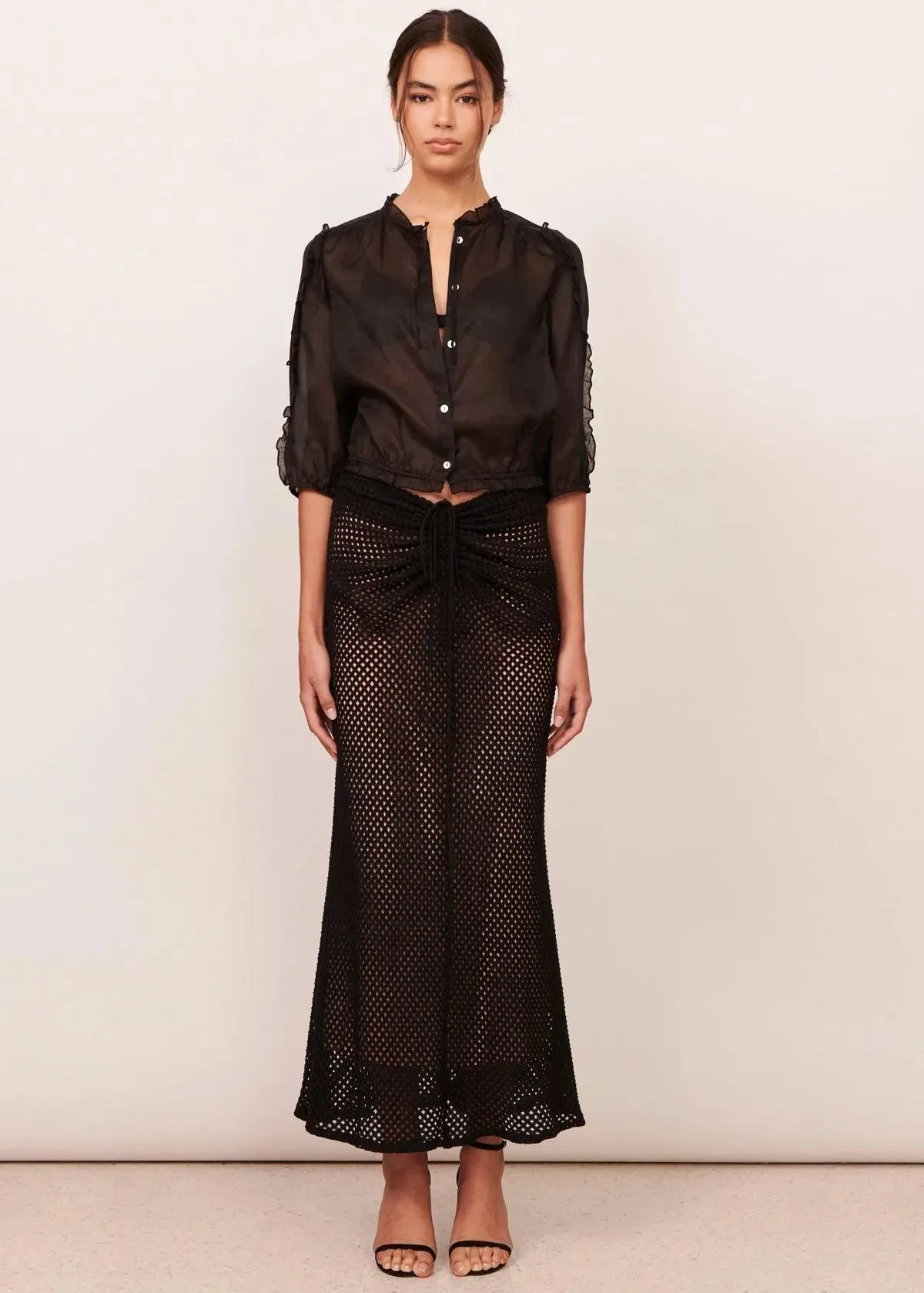 Apartment Clothing Eloise Tie Shirt in Black