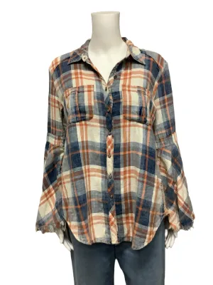 Aratta Silent Journey Button Up Tunic Shirt Size: L