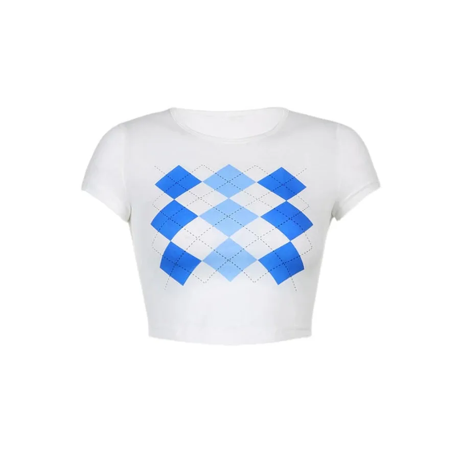 Argyle Pattern Crop Top