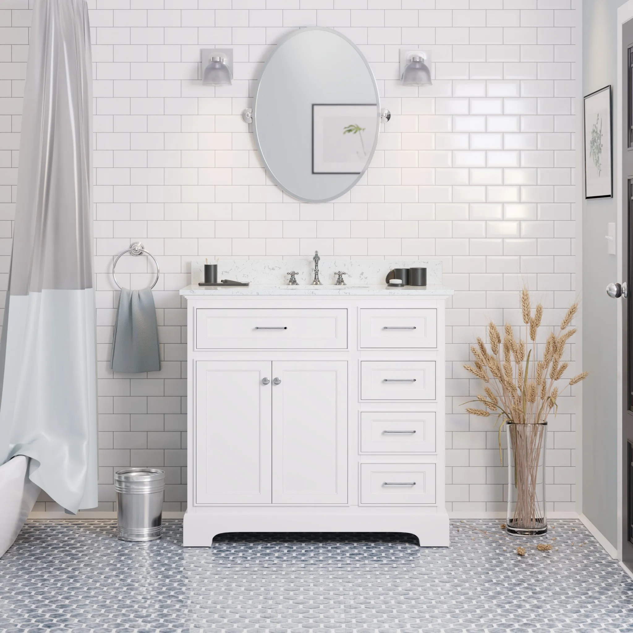 Aria 36-inch Vanity with Engineered Marble Top