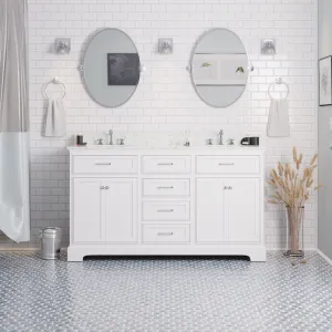 Aria 60-inch Double Vanity with Engineered Marble Top