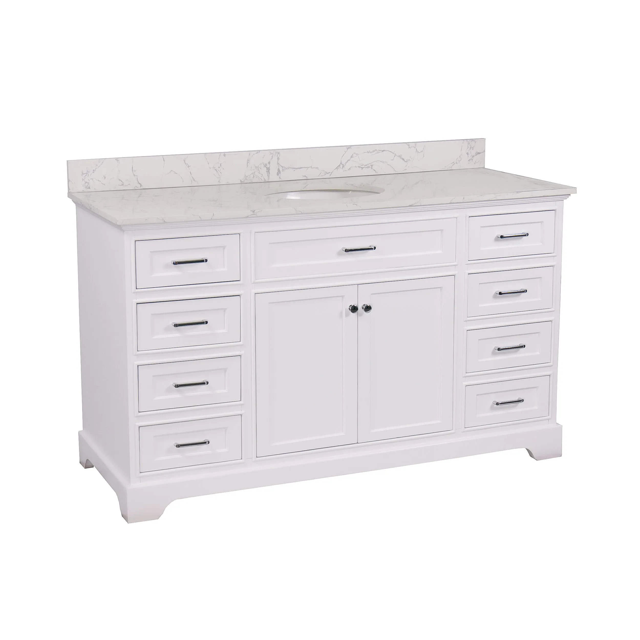 Aria 60-inch Single Vanity with Engineered Marble Top