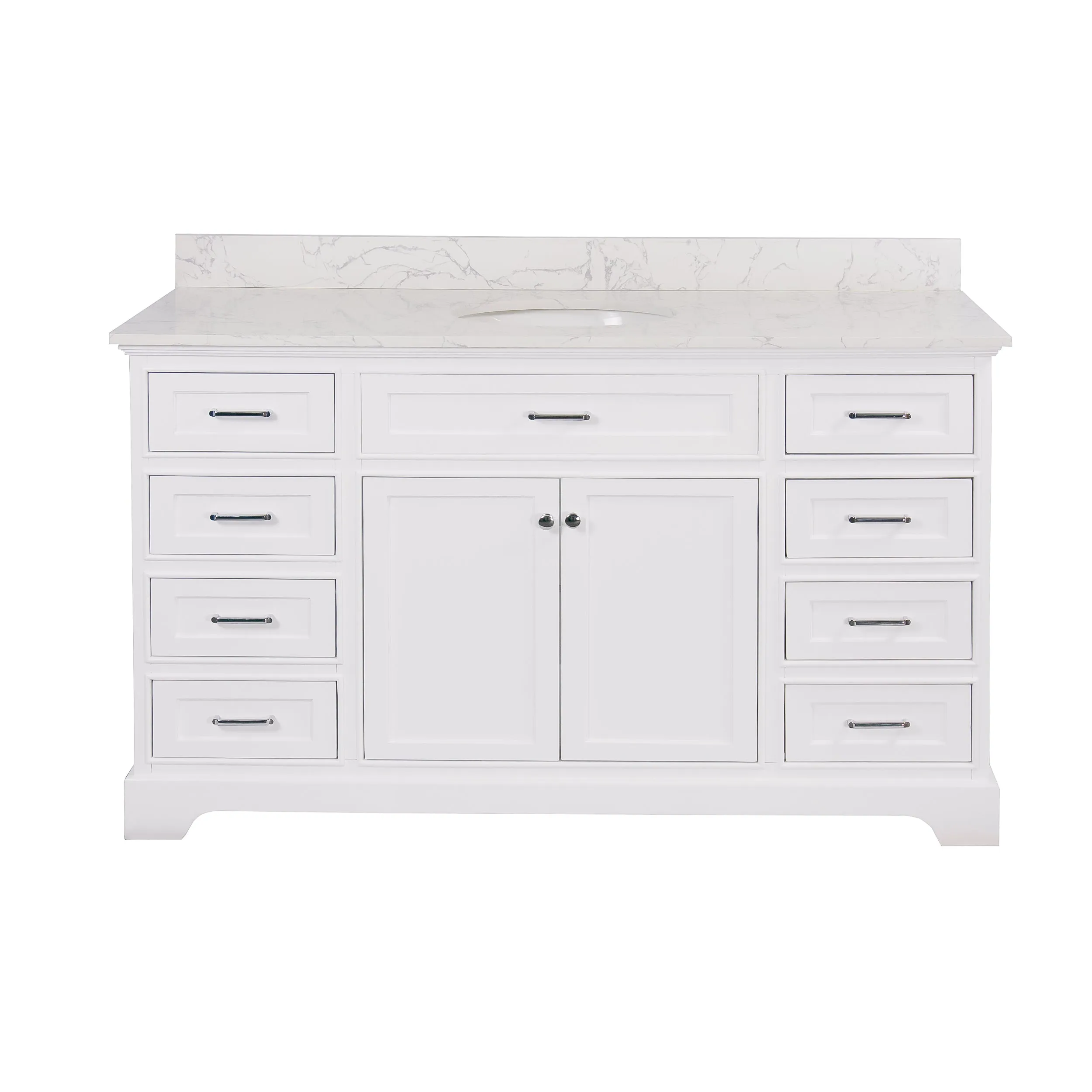Aria 60-inch Single Vanity with Engineered Marble Top