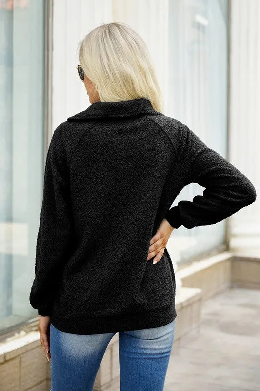 Asymmetrical Zipper Neck Sweater