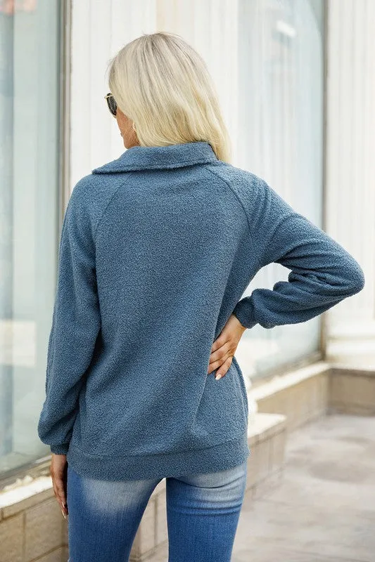 Asymmetrical Zipper Neck Sweater