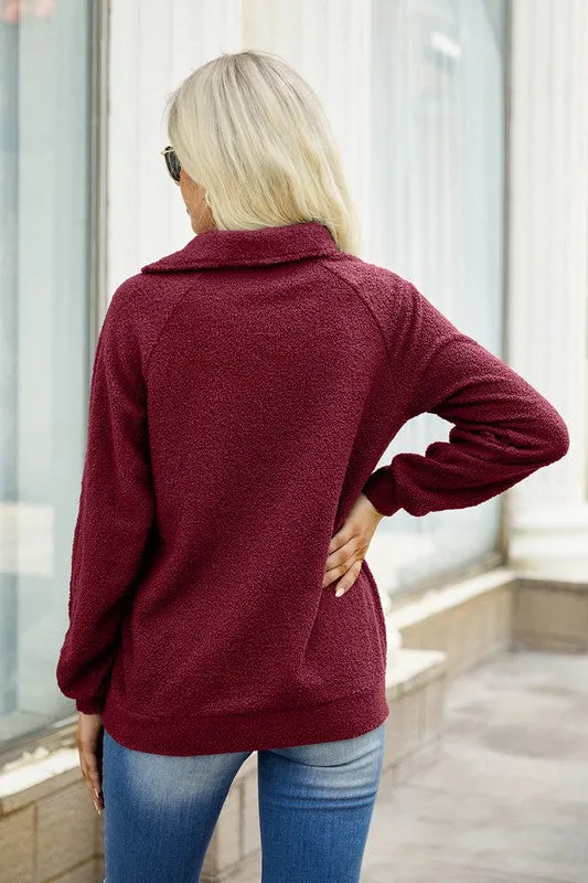 Asymmetrical Zipper Neck Sweater
