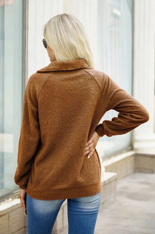 Asymmetrical Zipper Neck Sweater