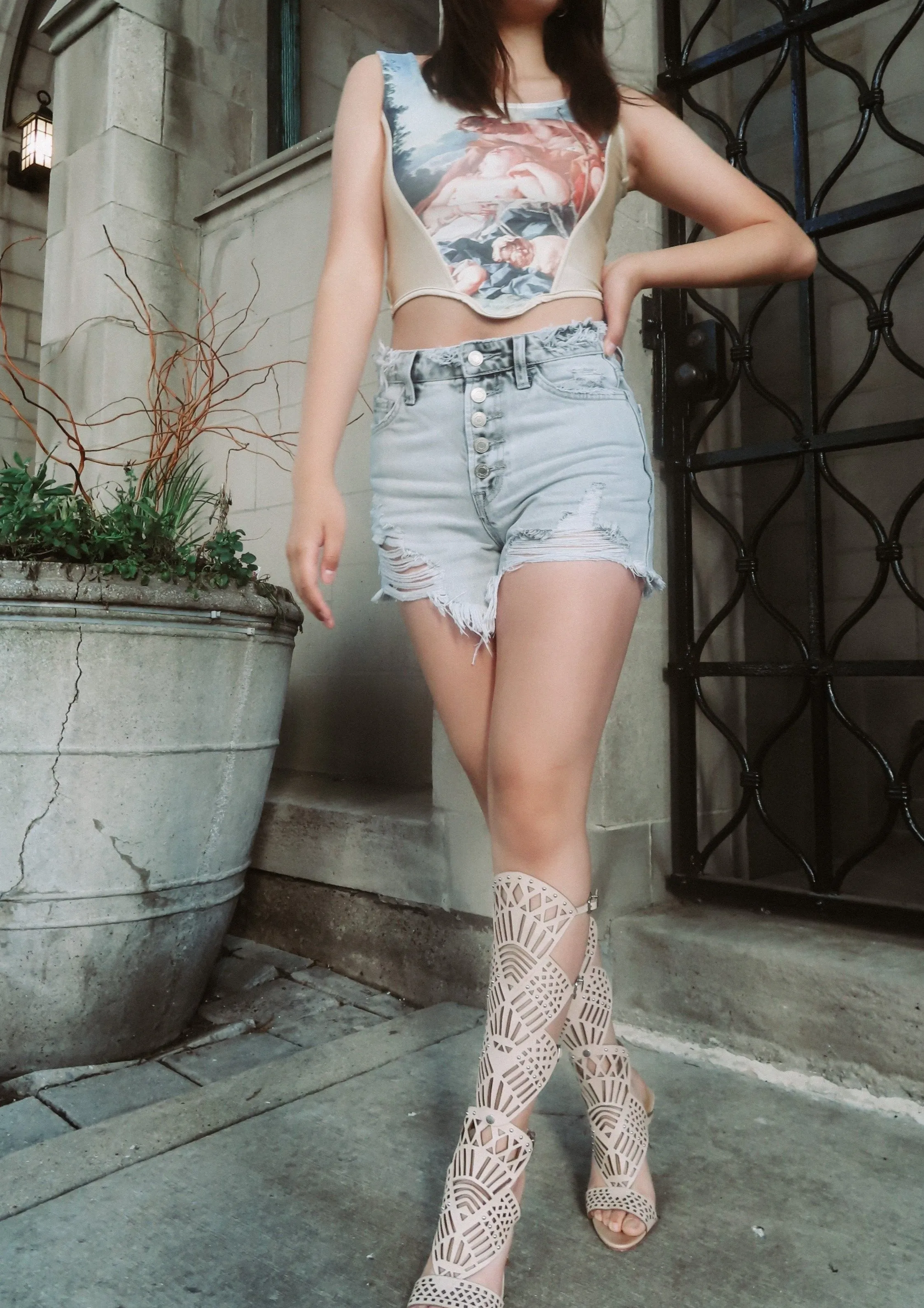 Aurel Print Corset Top