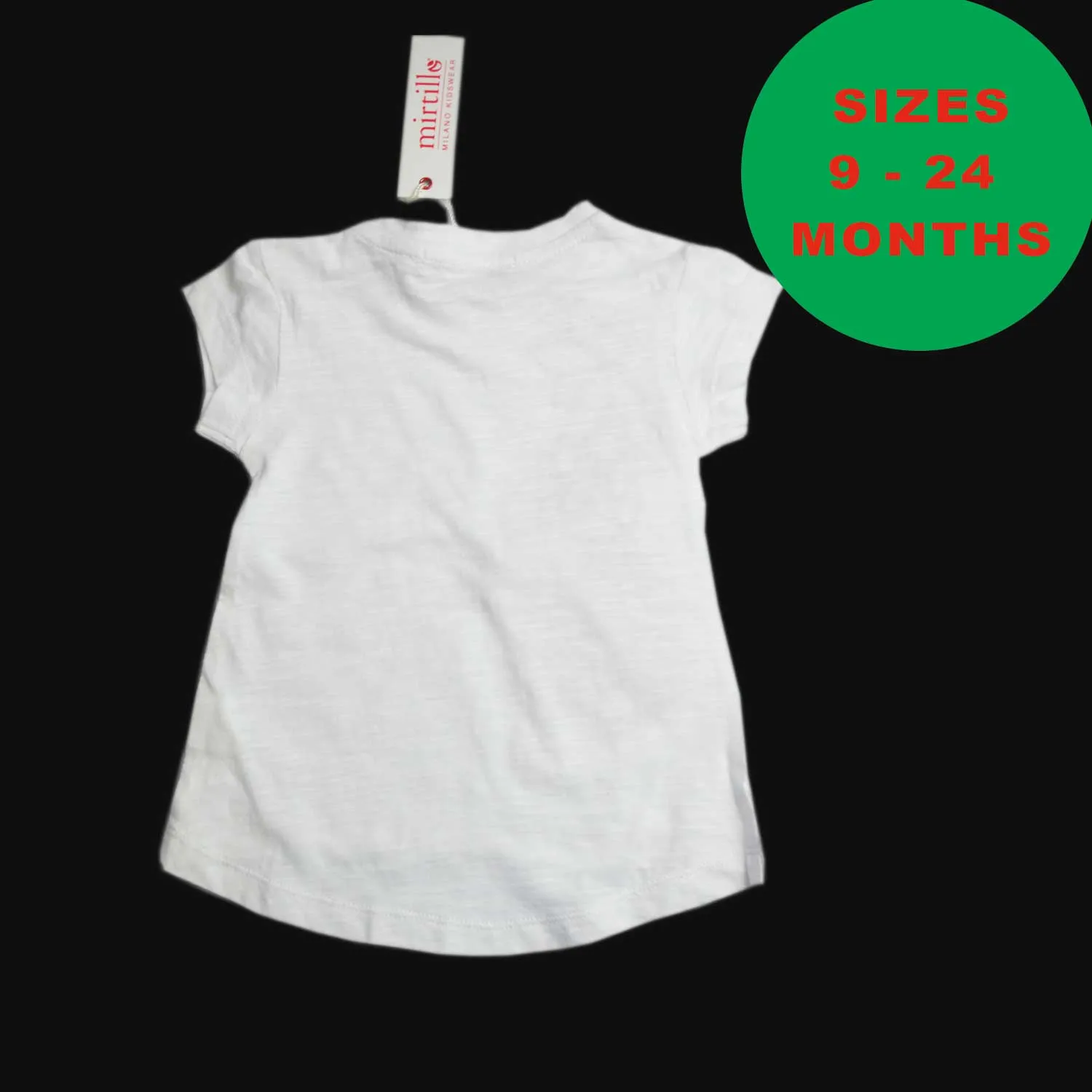 Baby Girls Top | White with Silver Embroidery | Age 6-24 Months