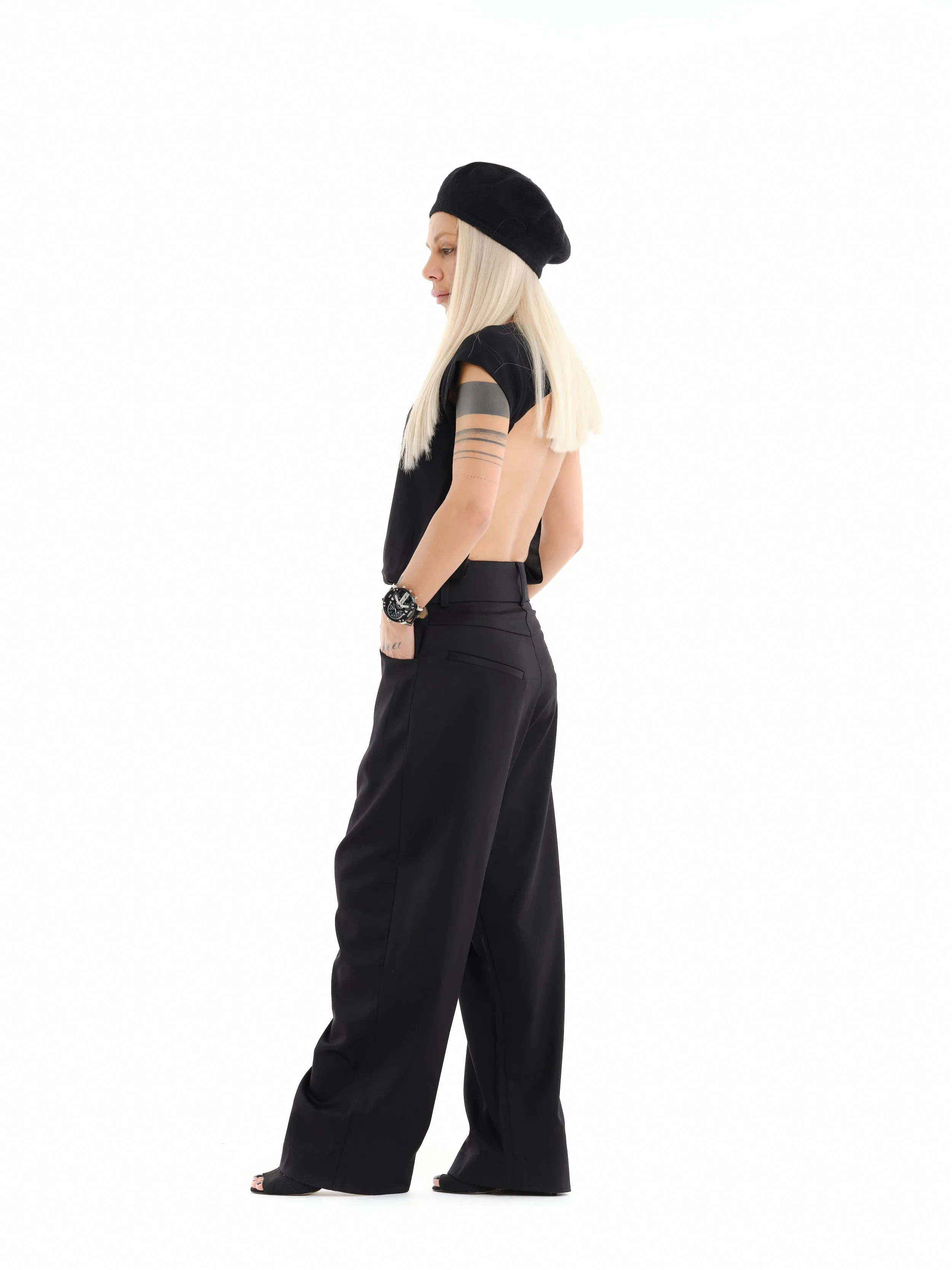 Backless Black T-Shirt