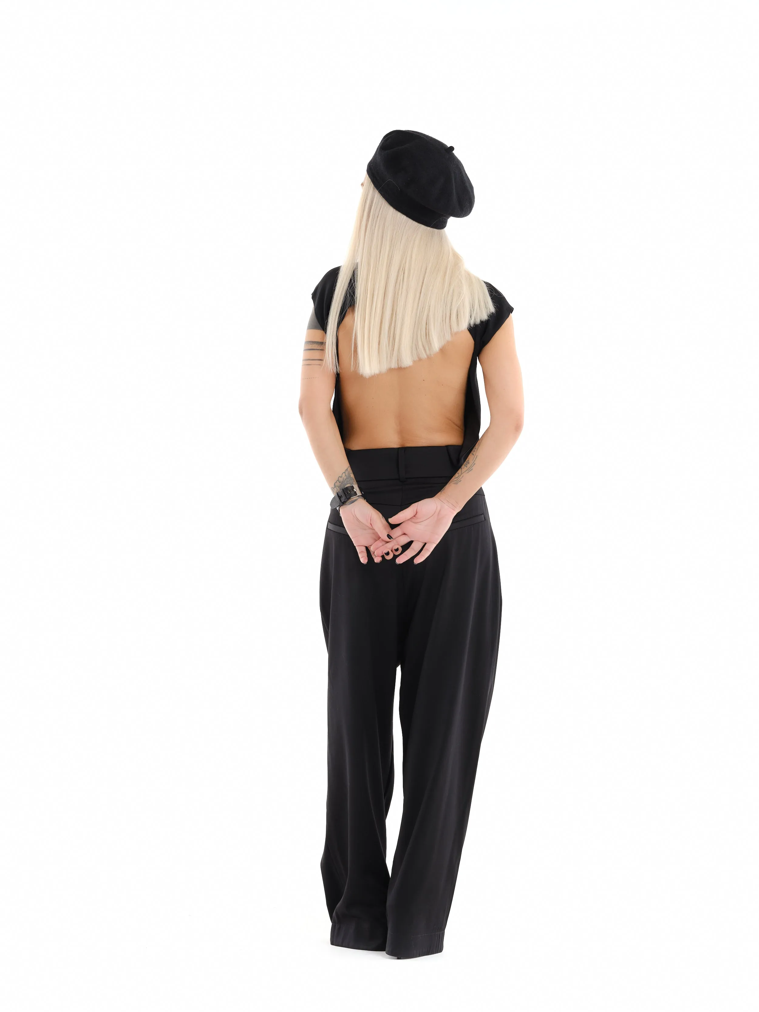 Backless Black T-Shirt