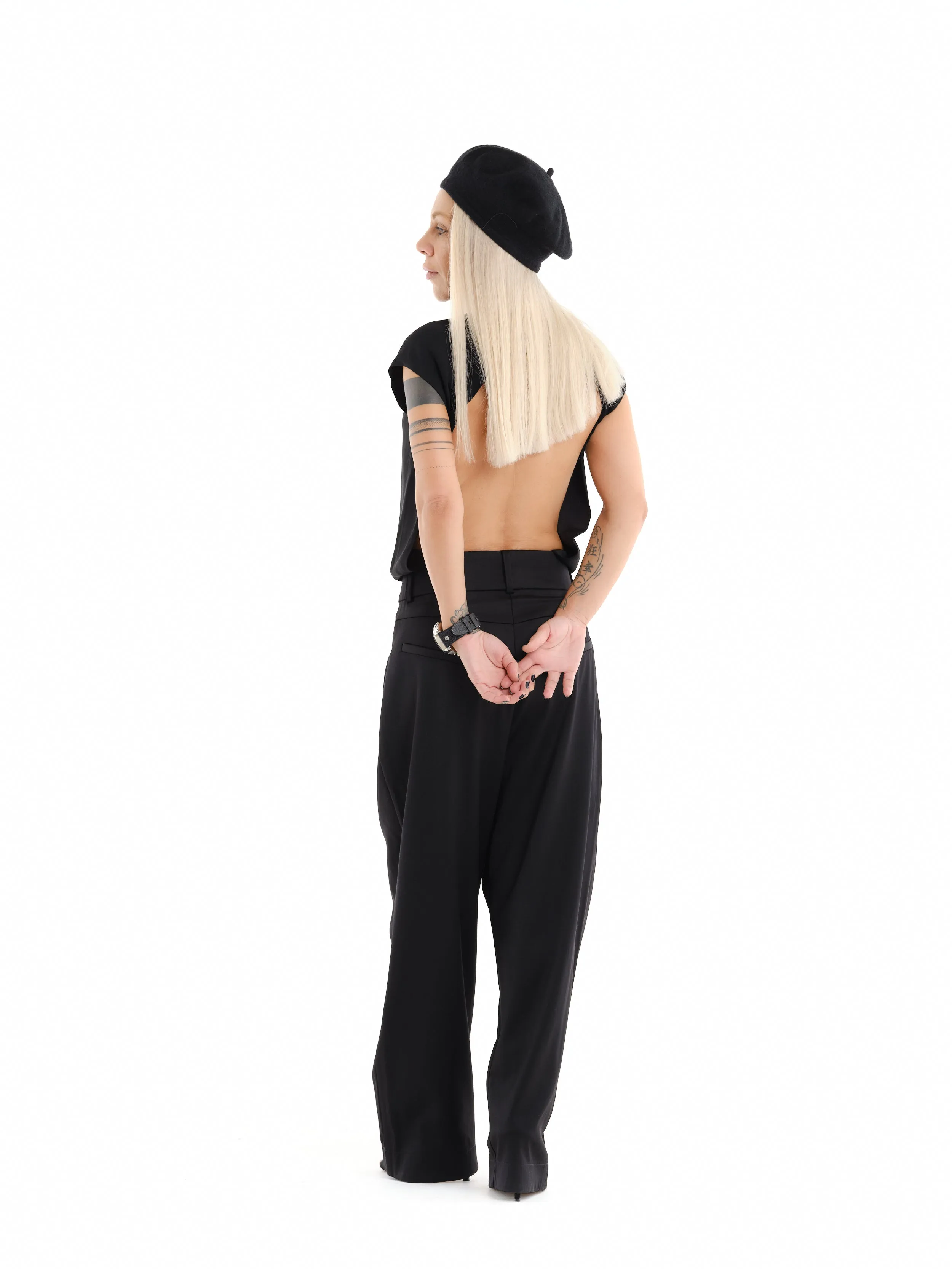 Backless Black T-Shirt