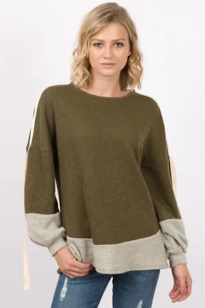 Balloon sleeve sweater- Green
