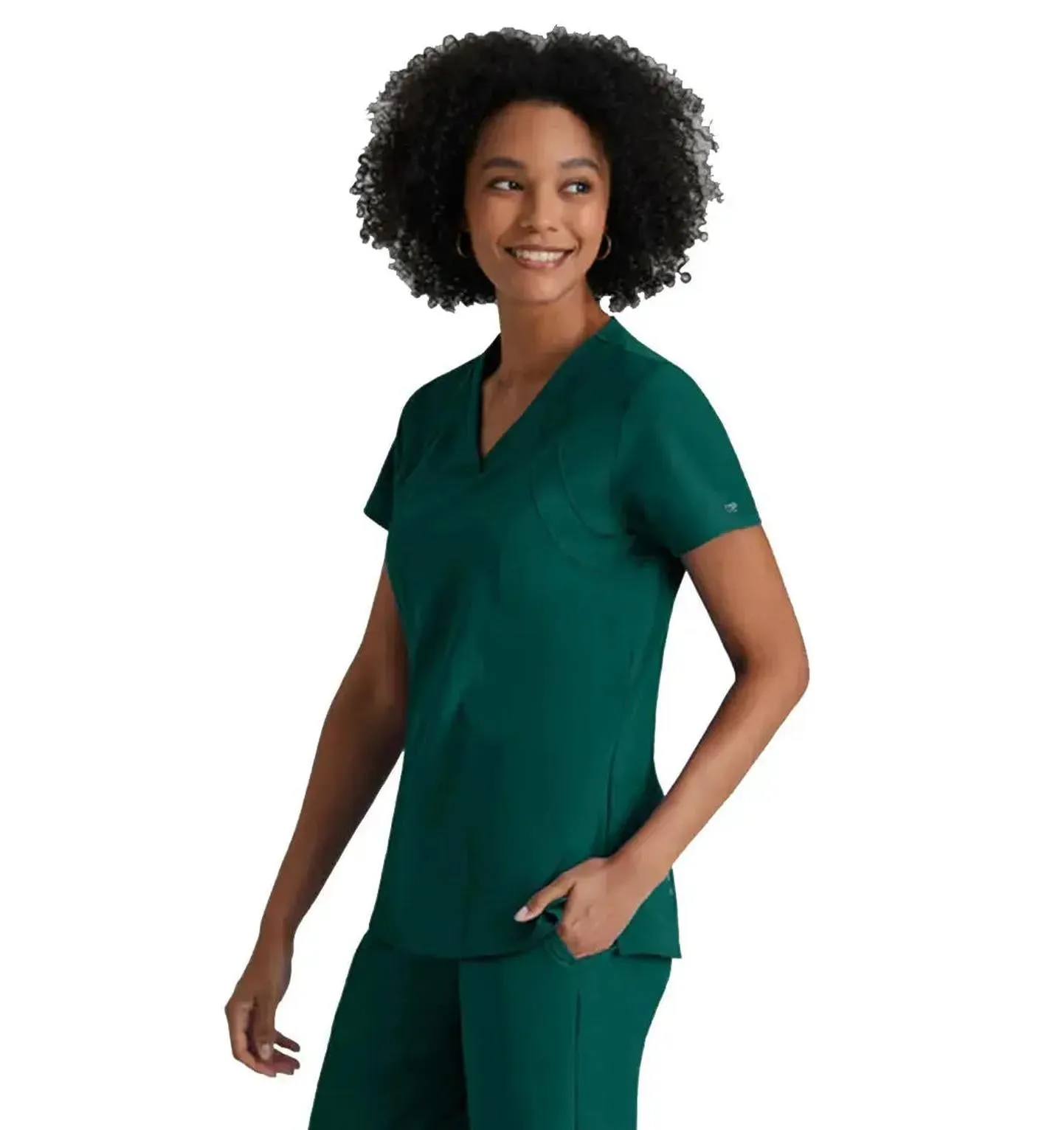 Barco One™ by Barco Racer 4-Pocket V-Neck Scrub Top-Plus